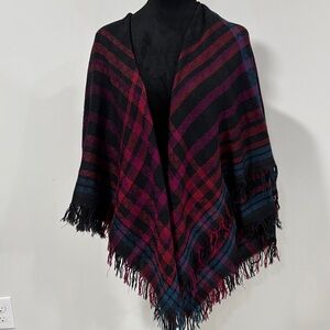 GUCCI Plaid Print Fringe Shawl PreLoved Authentic
